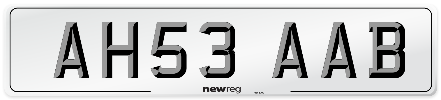 AH53 AAB Number Plate from New Reg